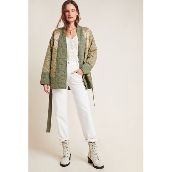 Anthropologie Jackets & Blazers - anthropologie moss quilted patchwork kimono